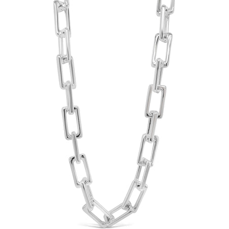 Absolute Silver Chunky Rectangle Link Necklace