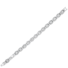 Silver bracelet with clear stones on a white background
