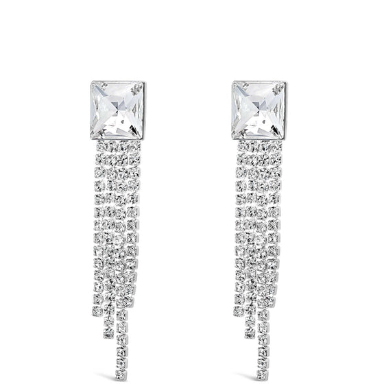 Absolute Silver & Clear Crystal Drop Earrings