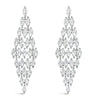 Absolute Silver & Clear Crystal Oval Baguette Chandelier Earrings
