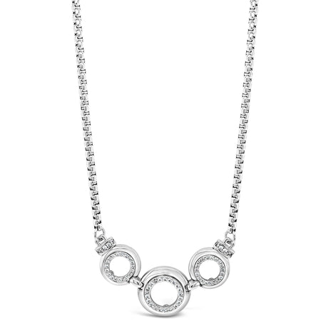 Absolute Silver & Crystal Circles Faceted Necklace