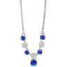 Absolute Silver Crystal & Midnight Blue Square Pendant Faceted Necklace