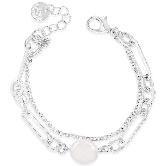 absolute-silver-double-chain-pearl-pendant-bracelet