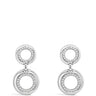 Absolute Silver Double Circle Drop Earrings