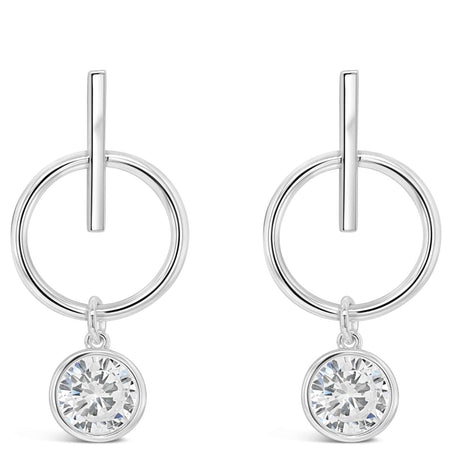 Absolute Silver Drop Circle Earrings