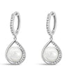 ladies hoop earrings with pearl drop