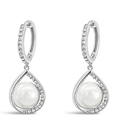 ladies hoop earrings with pearl drop