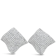 Absolute Silver Large Pave Crystal Stud Earrings