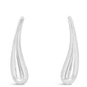 Pair of silver earrings on a white background