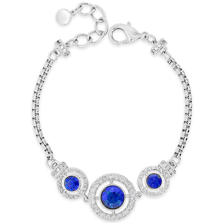 Absolute Silver & Midnight Blue Halo Pendant Bracelet