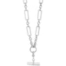 Silver chain necklace with a pendant on a white background