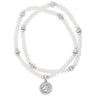 Absolute Silver Pearl Beaded Halo Bracelet