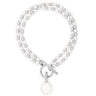 Absolute Silver Pearl Beaded TBar Bracelet