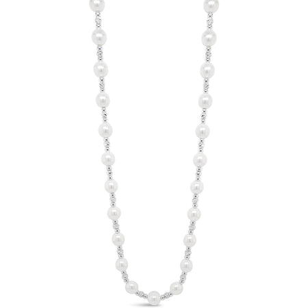 Absolute Silver & Pearl Dainty Bead Necklace