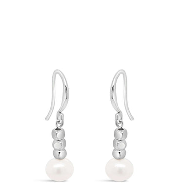 Absolute Silver & Pearl Drop French Hook Earrings
