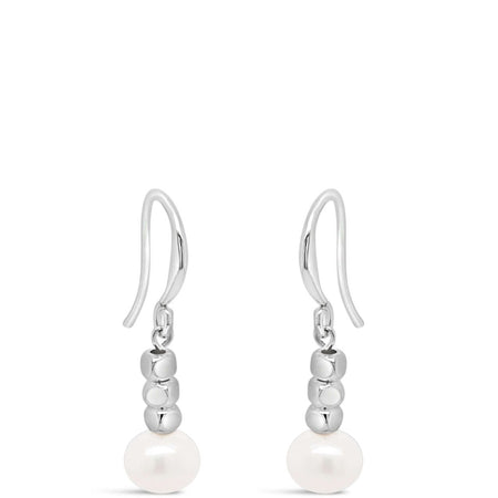 Absolute Silver & Pearl Drop French Hook Earrings