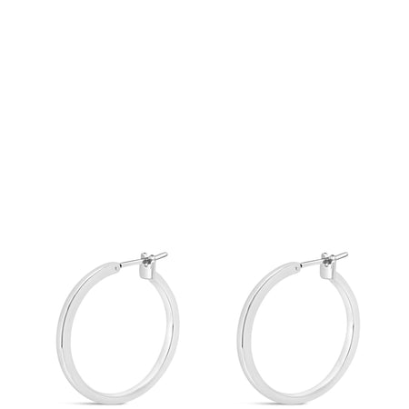 Absolute Silver Plain Hoop Earrings