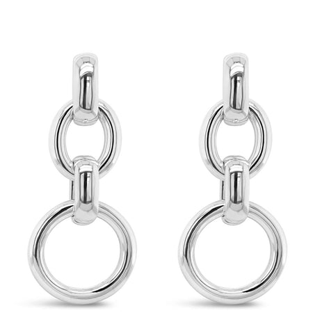 Absolute Silver Quad Link Drop Earrings