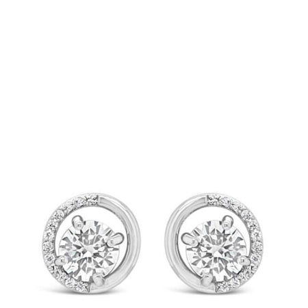 Absolute Silver Small Half Halo Stud Earrings