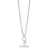 Silver necklace with a pendant on a white background