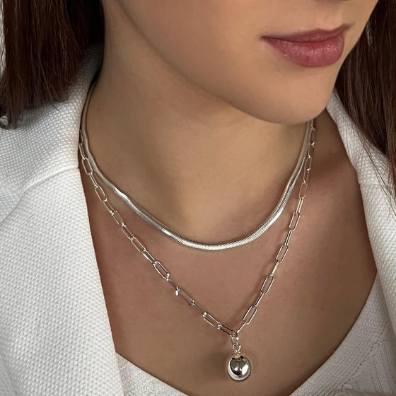 absolute-silver-snake-link-chain-necklace-N2337SL