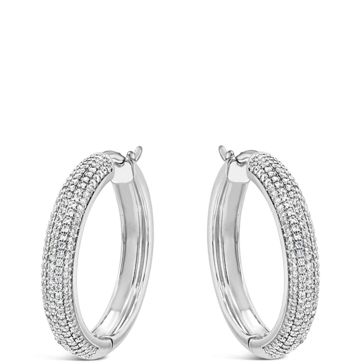Absolute Silver Sparkly Chunky Large Hoop Earrings