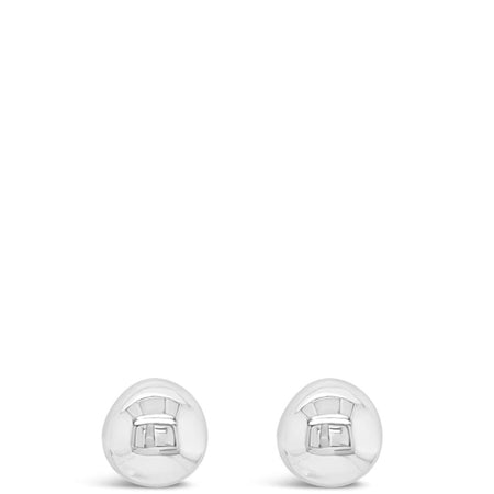 Absolute Silver Sphere Stud Earrings