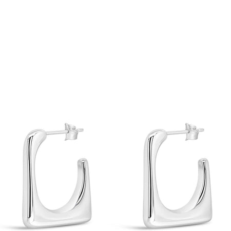 Absolute Silver Square Hoop Earrings