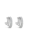 A single marquise-cut clear gemstone stud earring in a polished silver-toned setting, centered on a plain white background.