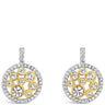 Absolute Two Tone Crystal Design Drop Earrings