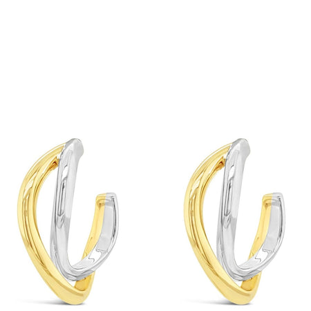 Absolute Two Tone Entwined Hoop Earrings