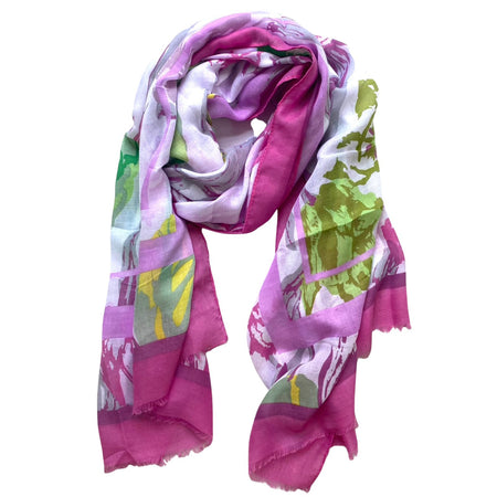 Abstract Floral Scarf - Pink