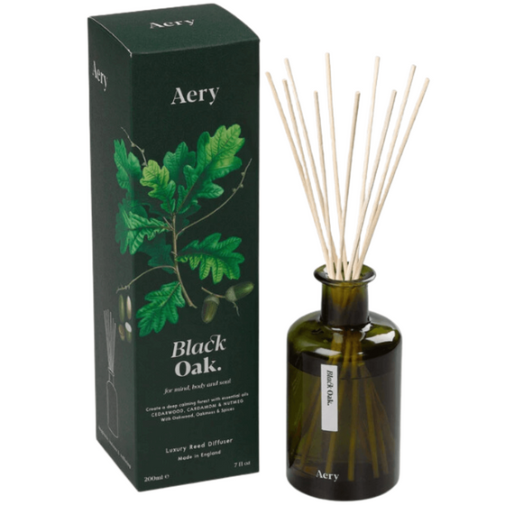 aery-black-oak-reed-diffuser -cedarwood-cardamom-and-nutmeg