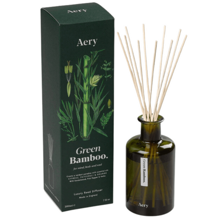 Aery Green Bamboo Reed Diffuser - Cypress, Patchouli & Orange