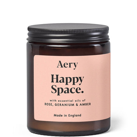 Aery Happy Space Scented Jar Candle - Rose Geranium & Amber