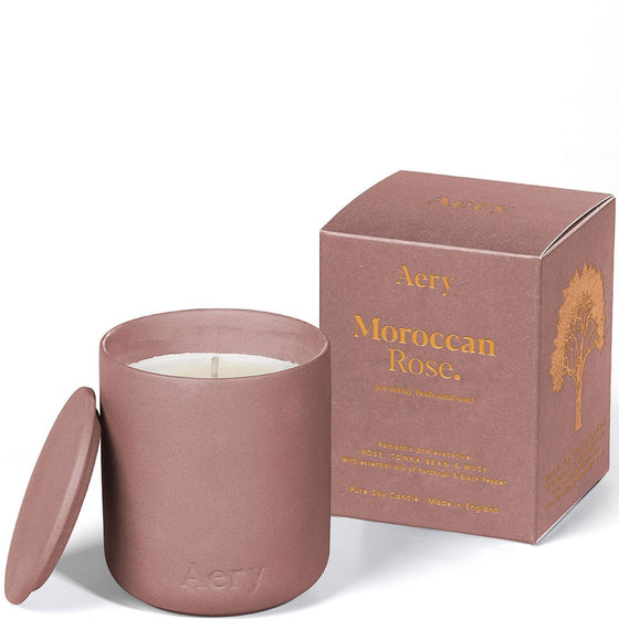 Aery Moroccan Rose Scented Candle - Rose, Tonka & Musk