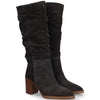 Alpe Black Suede Slouch High Heel Boots