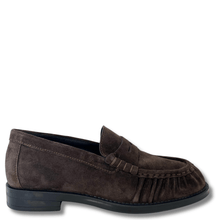 Brown suede loafer shoe 