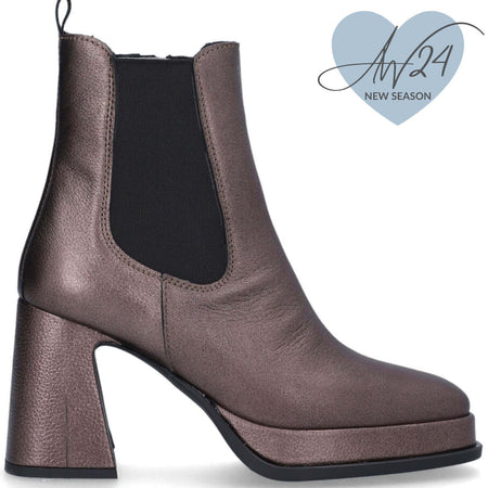 Alpe Pewter/Bronze Leather Platform Boots