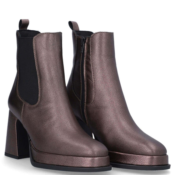 Alpe Pewter/Bronze Leather Platform Boots