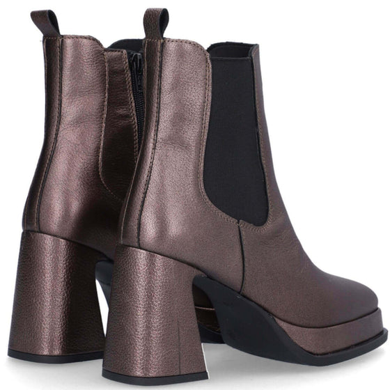 Alpe Pewter/Bronze Leather Platform Boots