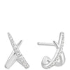 Ania Haie Heart Hunter Silver Kiss Polished Pave Stud Earrings