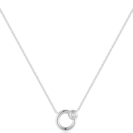 Ania Haie Chic Creator Silver Hoop Freshwater Pearl Necklace