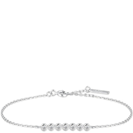 Ania Haie Chic Creator Silver Bezel Set Dainty Bracelet