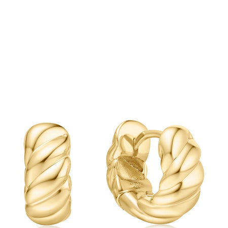 Ania Haie Chill Voyager Gold Texture Hoop Earrings