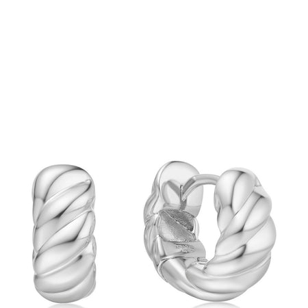 Ania Haie Chill Voyager Silver Texture Hoop Earrings