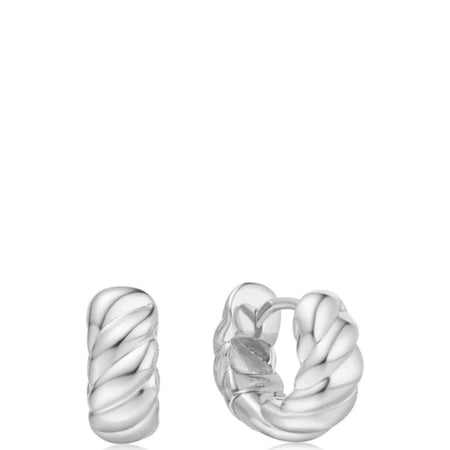 Ania Haie Chill Voyager Silver Texture Small Hoop Earrings