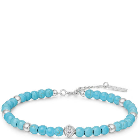 Ania Haie Chill Voyager Silver Turquoise Bead Bracelet