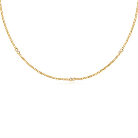 Ania Haie Dusk Divas Gold Cross Station Necklace