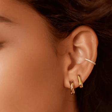 Ania Haie Dusk Divas Gold Crossover Hoop Earrings